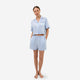 Woven Cotton Short PJ Set Light Blue