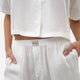 Woven Cotton Short PJ Set White