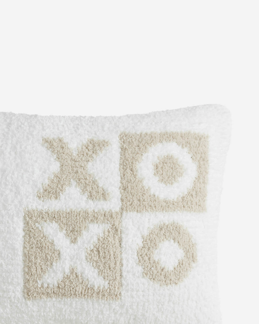 XO Checkerboard Small Lumbar Pillow Off White - Sahara Tan