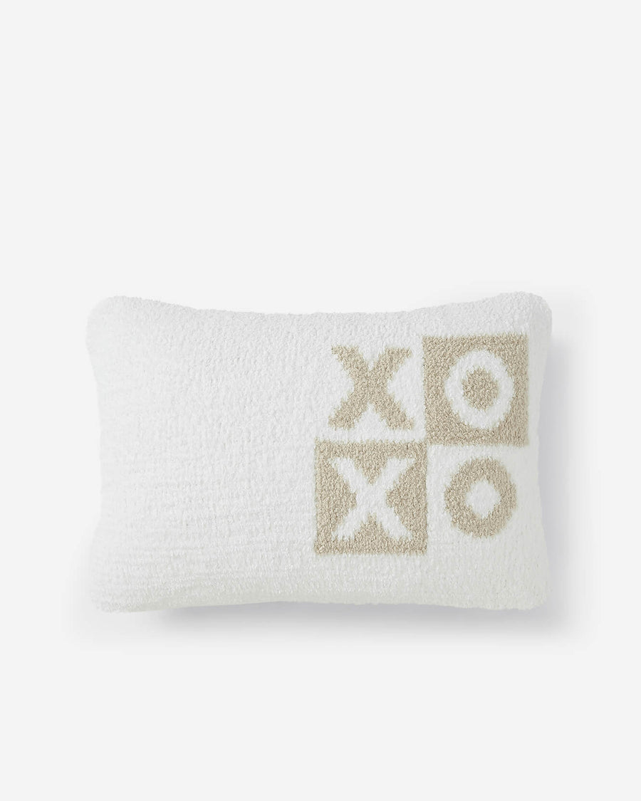 XO Checkerboard Small Lumbar Pillow Off White - Sahara Tan