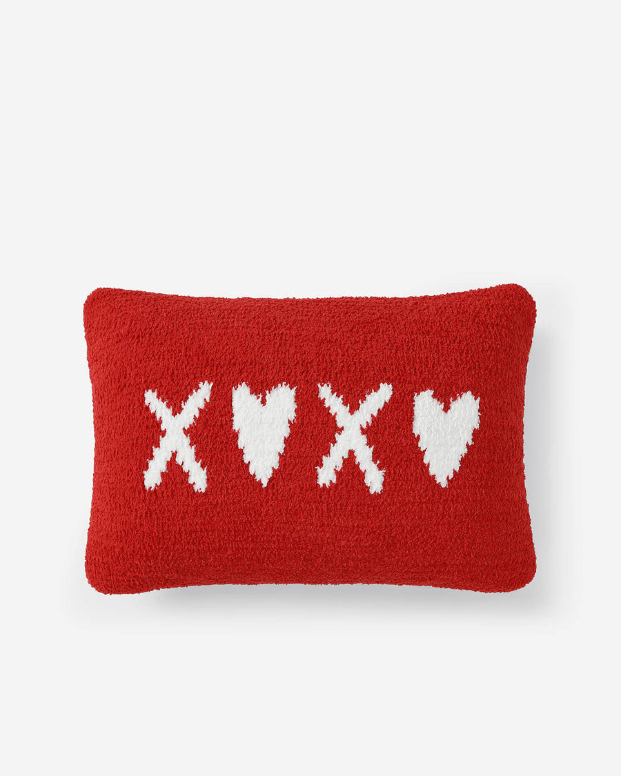 XO Small Lumbar Pillow Off White - Red