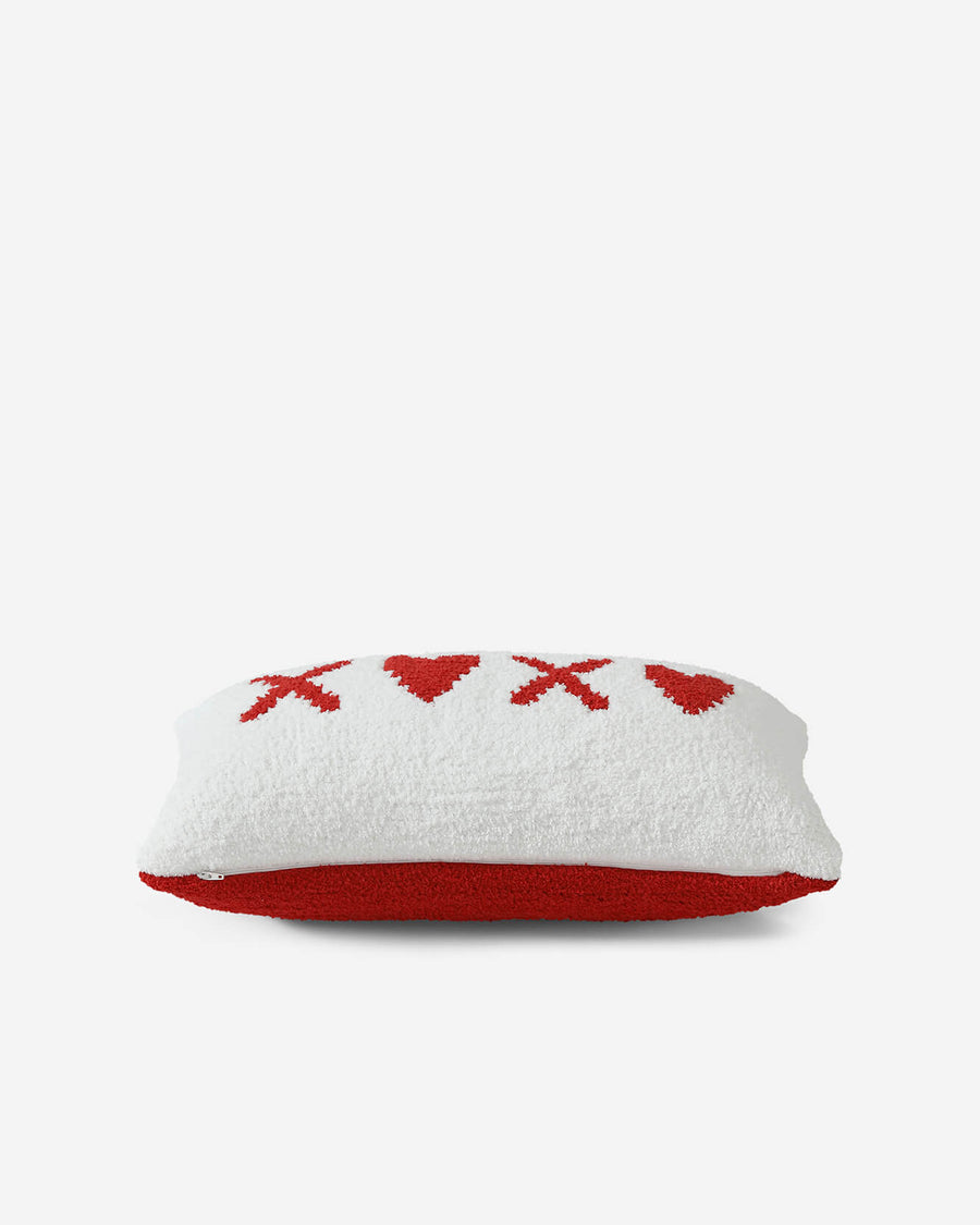 XO Small Lumbar Pillow Off White - Red