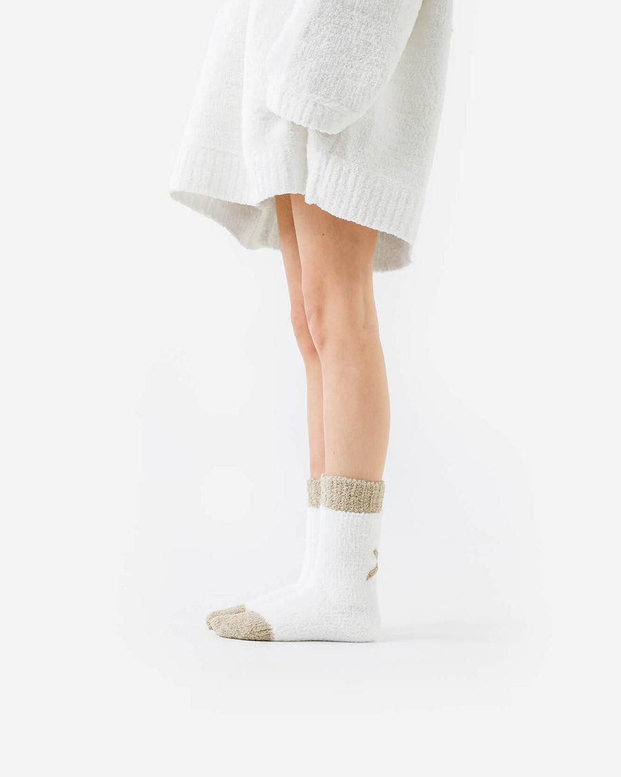 XO Snug Socks Off White - Sahara Tan