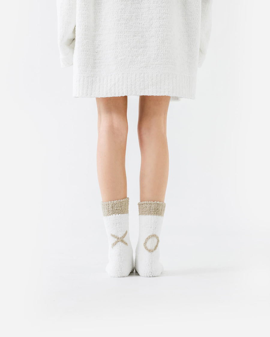 XO Snug Socks Off White - Sahara Tan