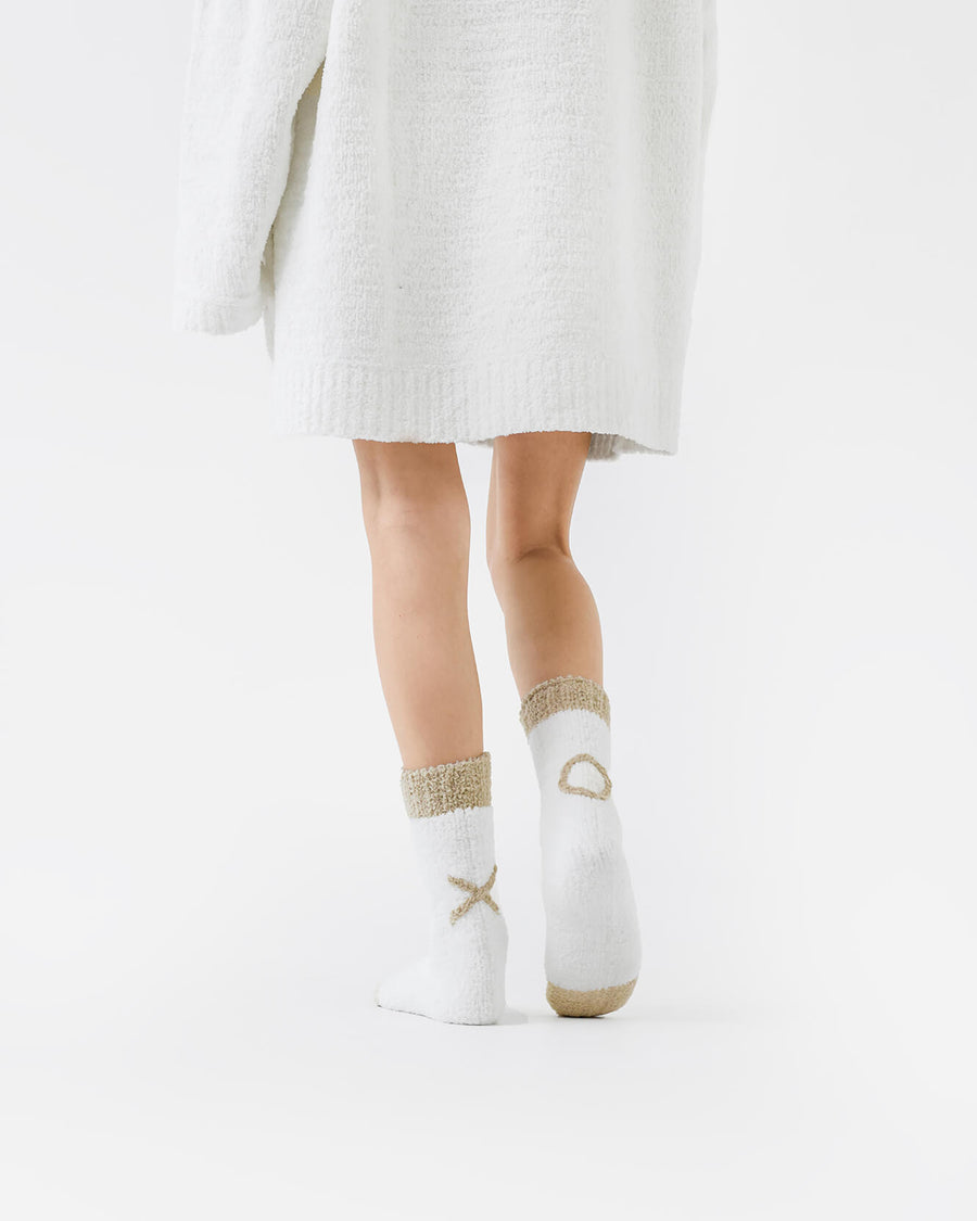 XO Snug Socks Off White - Sahara Tan