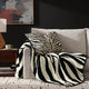 Zebra Throw Pillow Black