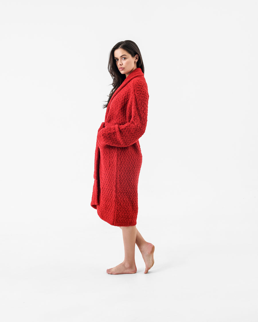 Snug Waffle Robe Rouge