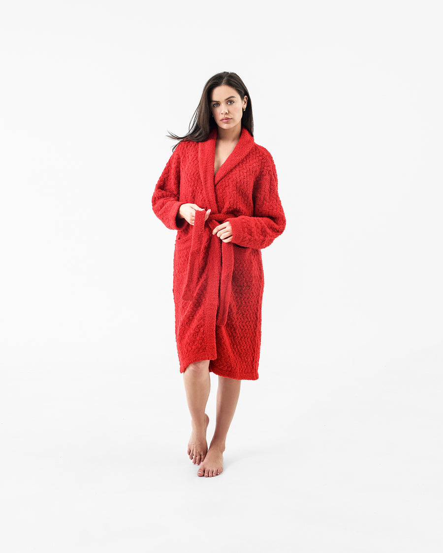 Snug Waffle Robe Rouge