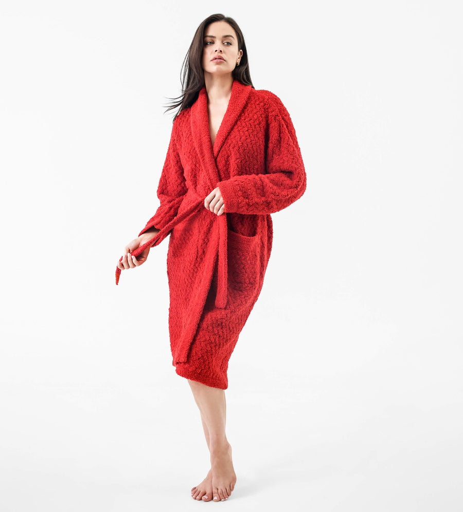 Snug Waffle Robe Rouge