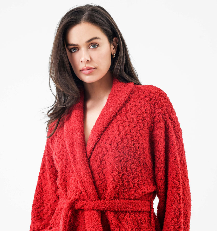 Snug Waffle Robe Rouge