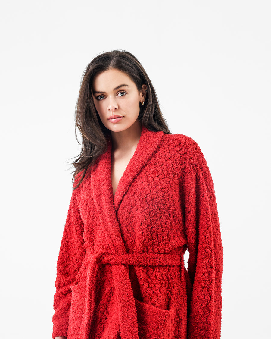 Snug Waffle Robe Rouge