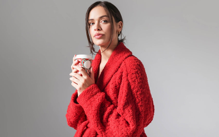 Snug Waffle Robe Rouge