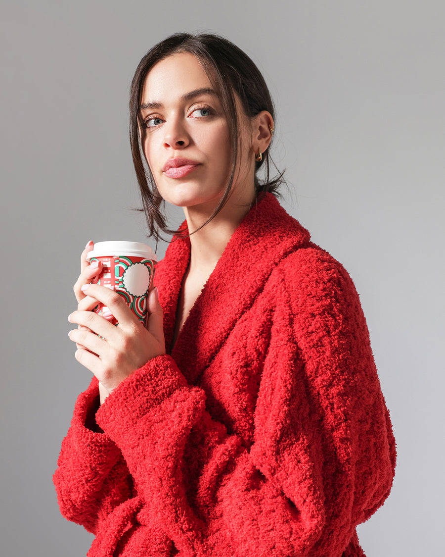 Snug Waffle Robe Rouge