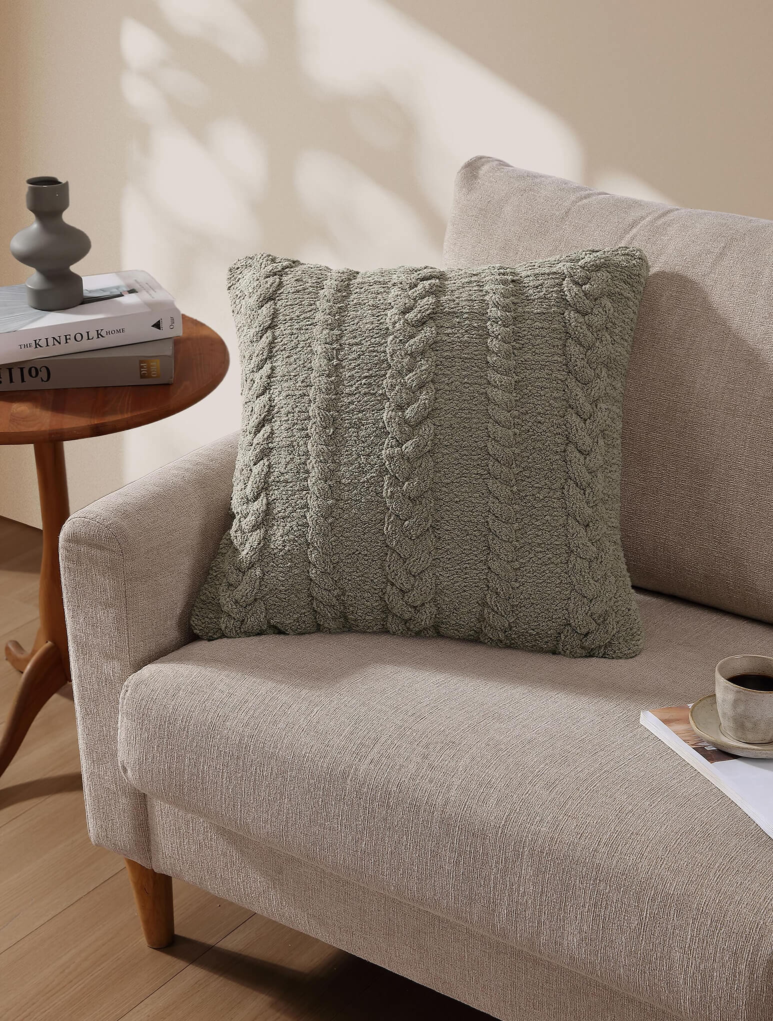 Braided Throw Pillow Boulder