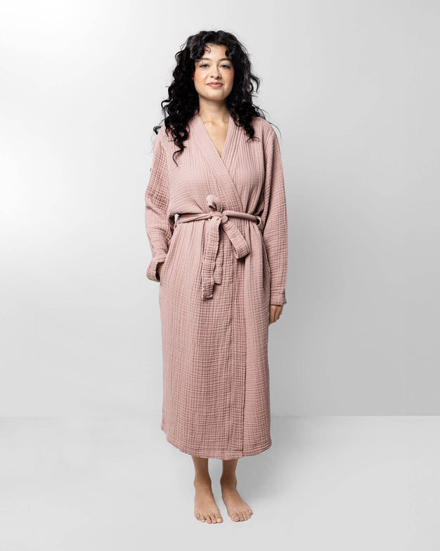 Muslin Cotton Kimono Rusty Rose