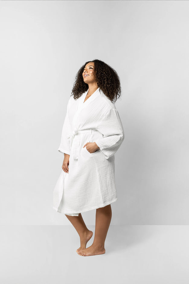 Muslin Cotton Kimono Clear White