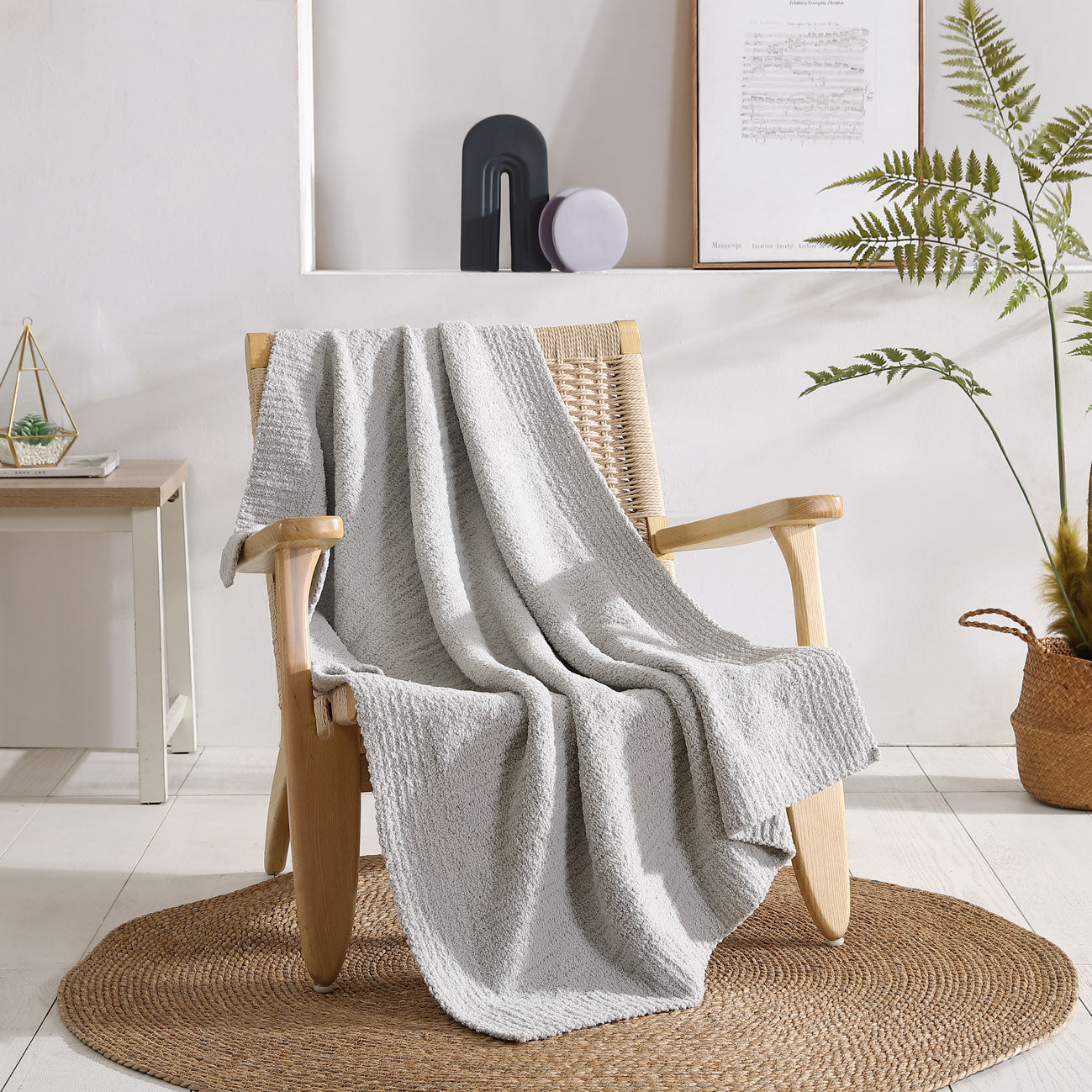 Grey discount plush blanket