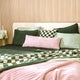 Checkerboard throw Moss - Sahara Tan