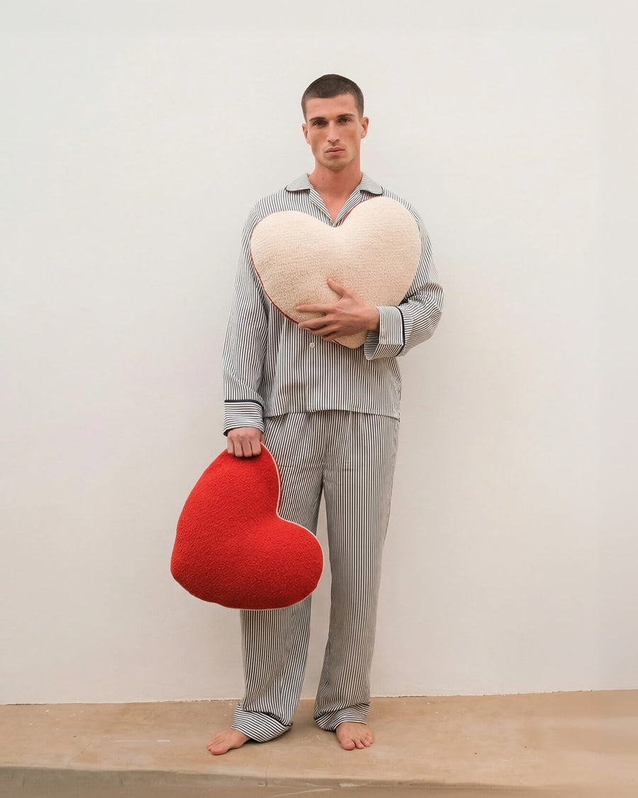 Sunday-Citizen_Heart-Snug-Pillow_Corazon Red Off White - Red  Satin Chemise