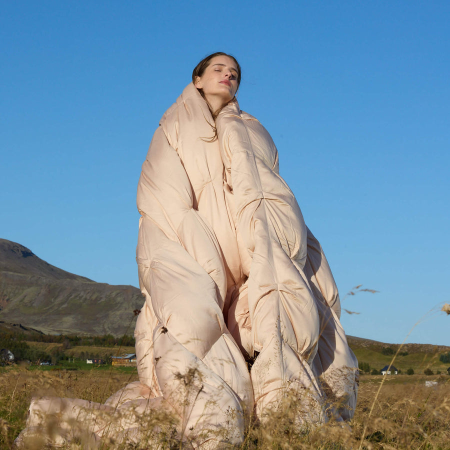 Premium Bamboo Bubble Comforter Blush