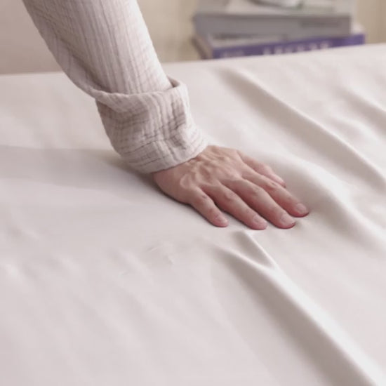 Silky Lyocell Sheet Set Clear White, Pearl Gray, Sandstone, Baritone Blue, Slate Grey