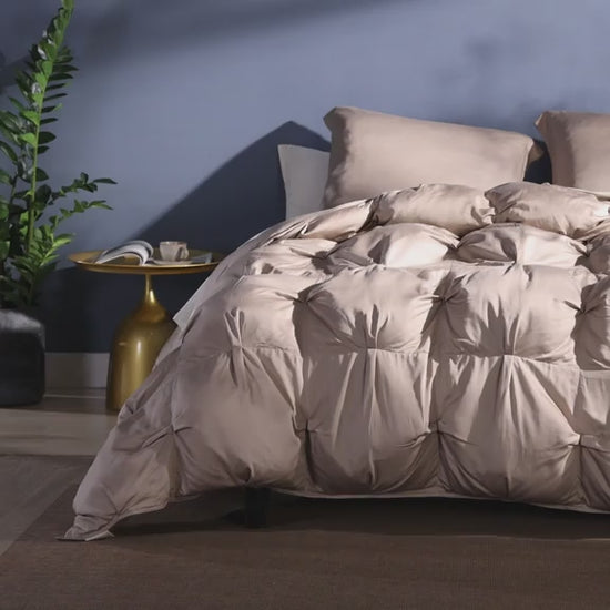 Premium Bamboo Bubble Comforter Bundle Taupe