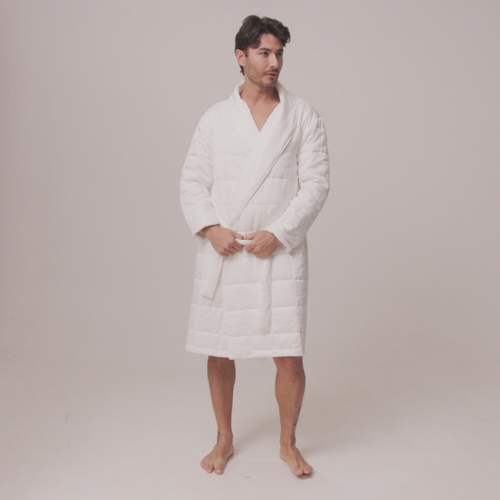 Quilted Robe Harbor Mist Grey