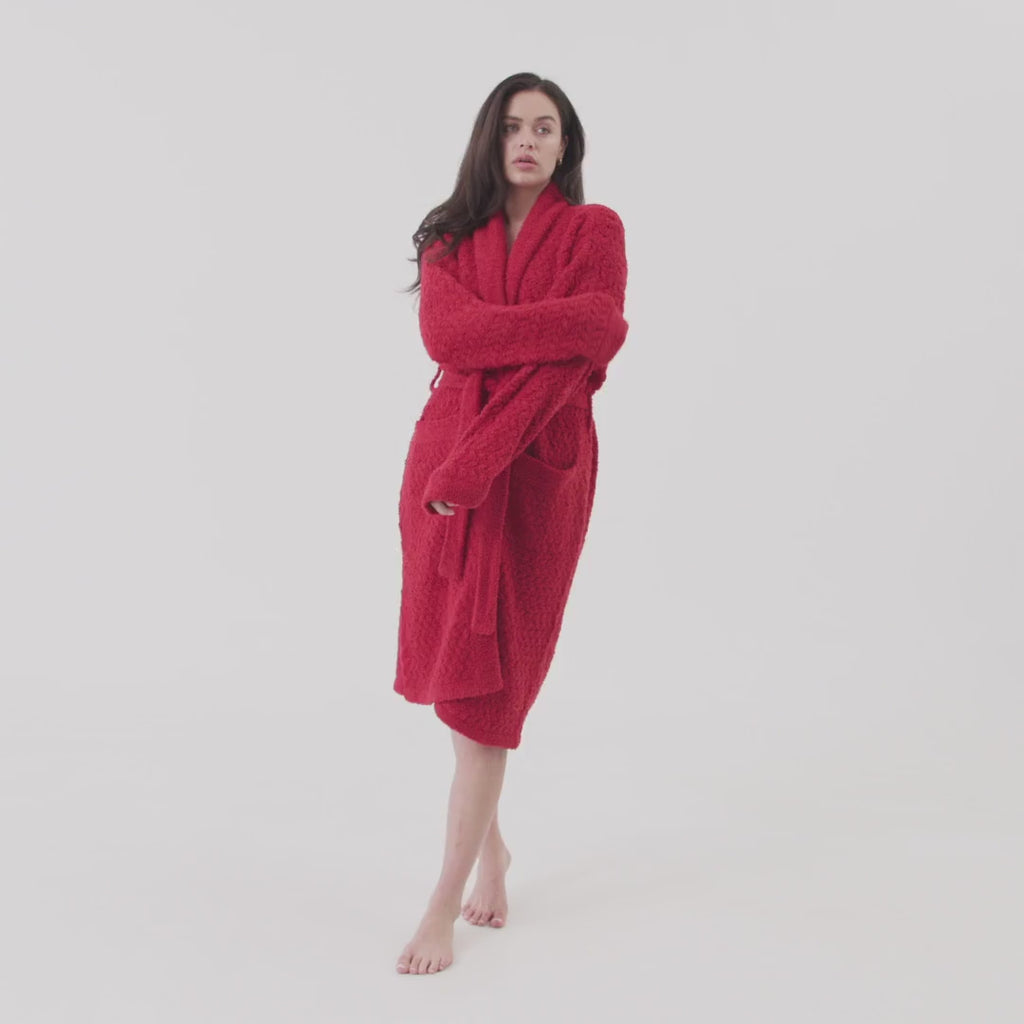 Snug Waffle Robe Rouge