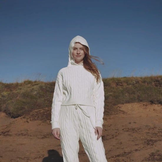 Snug Lite Braided Cropped Hoodie Marine Blue