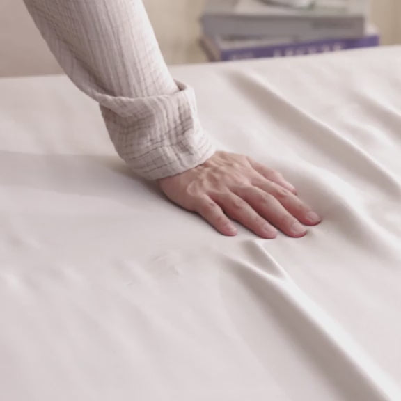 Silky Lyocell Fitted Sheet Slate Grey Baritone Blue Clear White