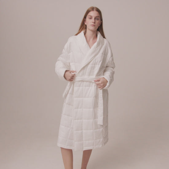 Quilted Robe Off White
