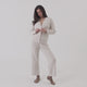 CloudCool Oversized Ribbed Buttoned Cardigan Bone