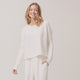 Organic French Terry Long-Sleeved Top Off White