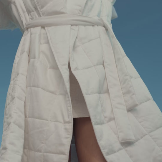 Quilted Robe Off White
