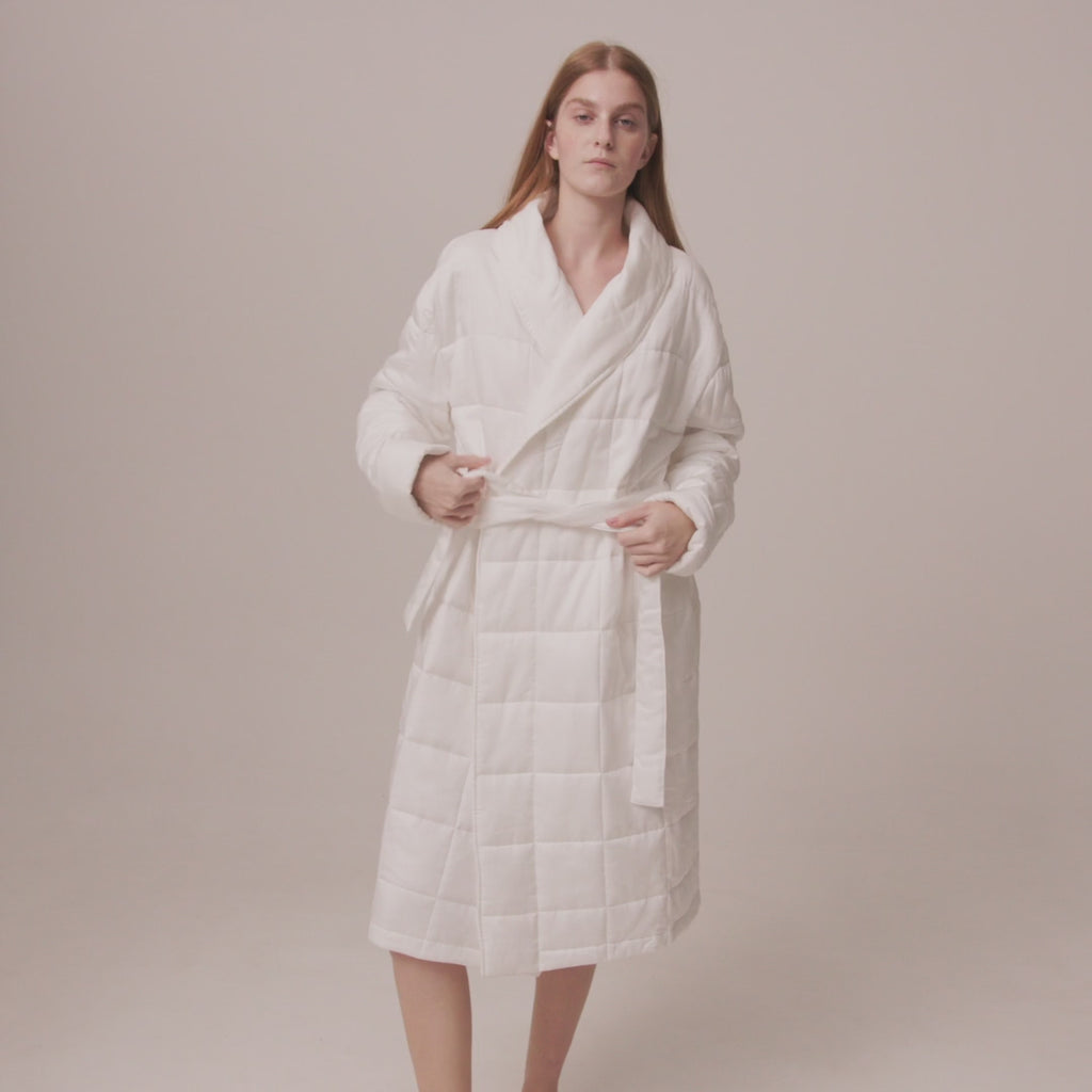 Quilted Robe Harbor Mist Grey