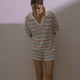 Sunday Citizen Striped Cloud Cool Crochet Lido Off White - Misty Blue
