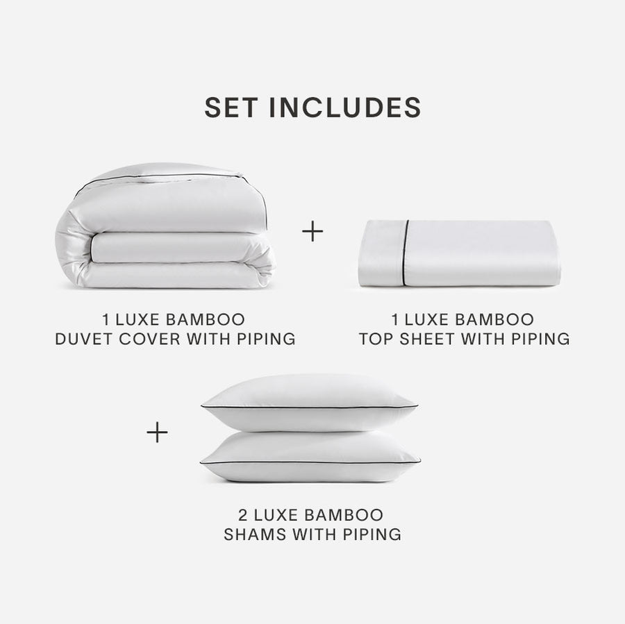 Set includes Luxe Bamboo White - Black 