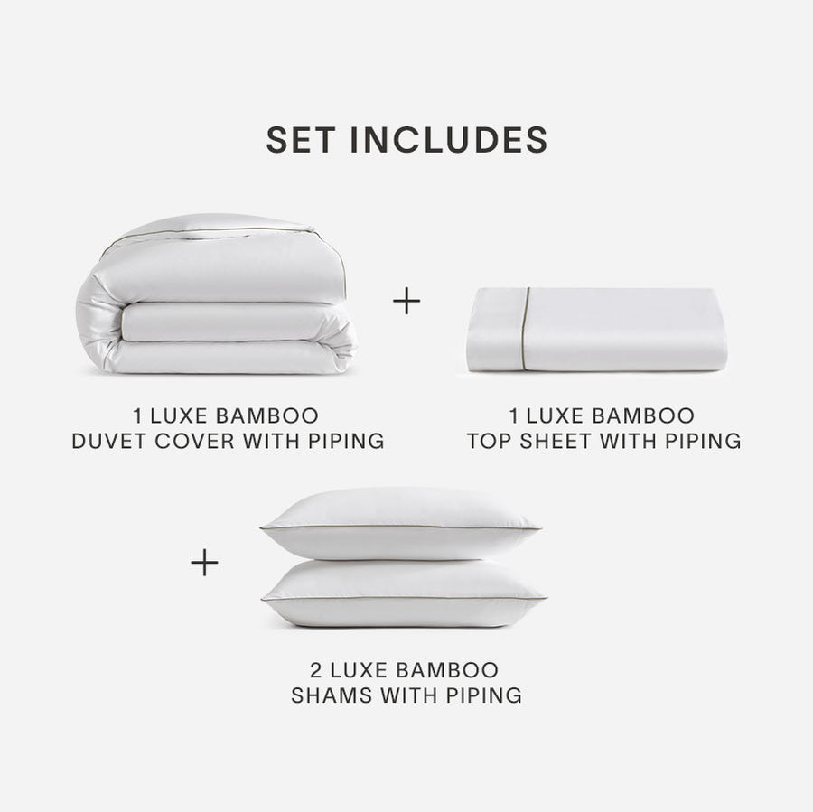 Set includes Luxe Bamboo White - Boulder