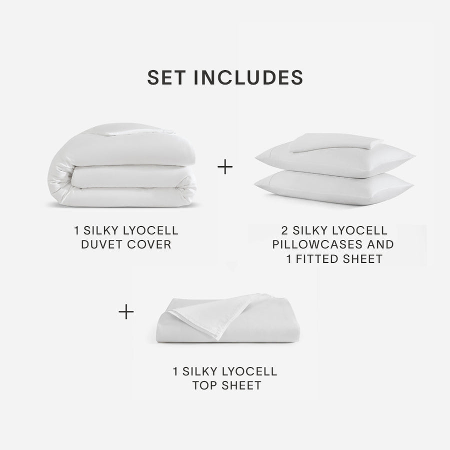 Set Includes Silky Lyocell Move In Bundle Clear White