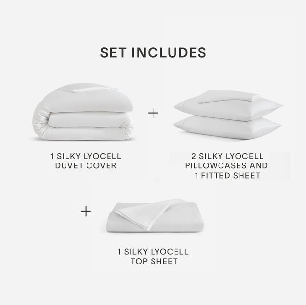 Set Includes Silky Lyocell Move In Bundle Clear White