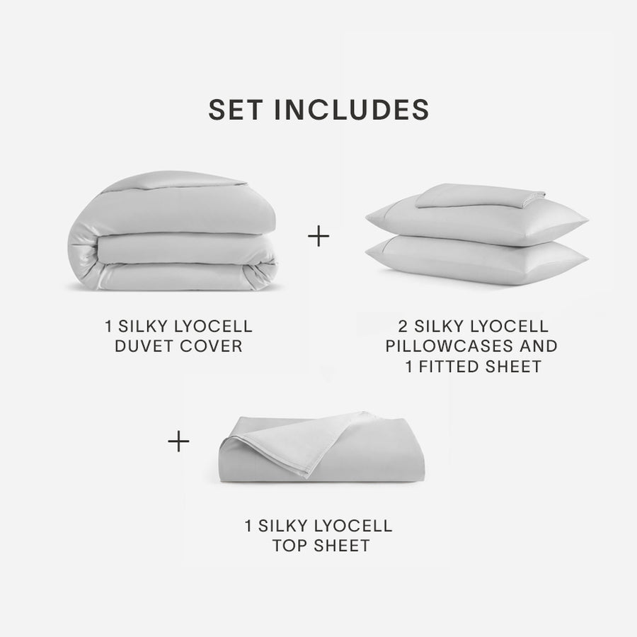 Set Includes Silky Lyocell Move In Bundle Pearl Gray