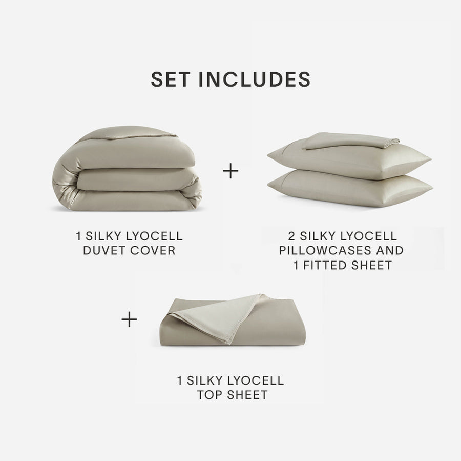 Set Includes Silky Lyocell Move In Bundle Sandstone