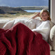 Heavy Snug Throw Knitted Yarn Salsa Red