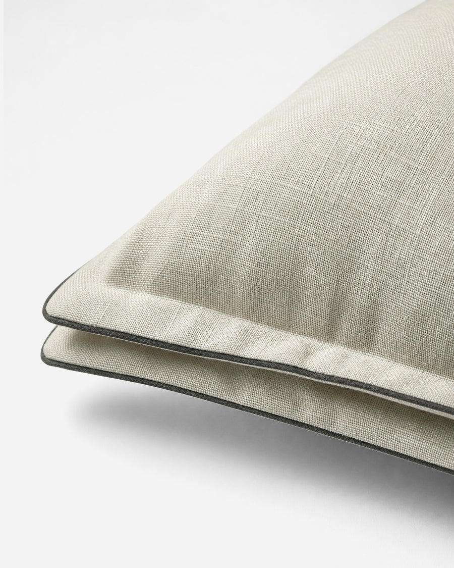 Sunday Citizen Amalfi Throw Pillow in Off White - Charcoal