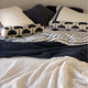 Sunday Citizen Amarena Snug Striped Comforter in Midnight - Off White