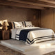 Sunday Citizen Amarena Snug Striped Comforter in Midnight - Off White