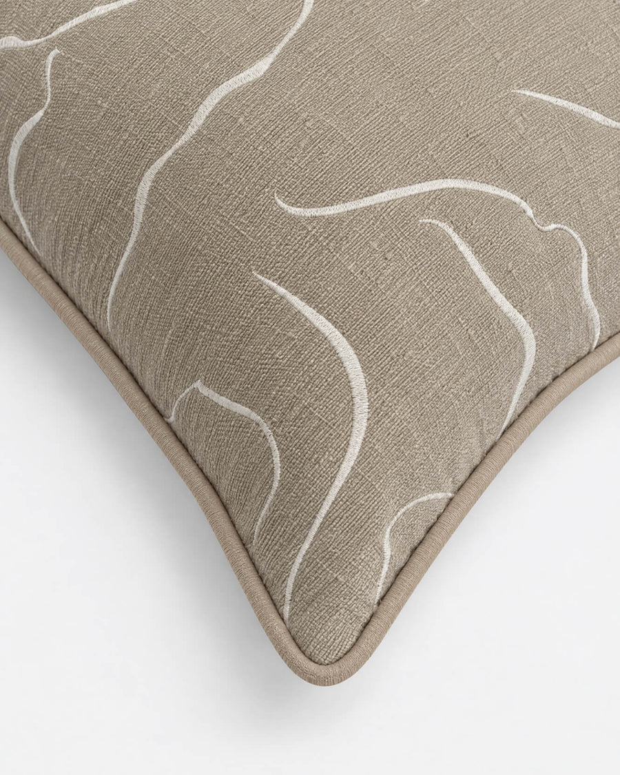 Amour Emb Large Throw Pillow Taupe - Ivory 