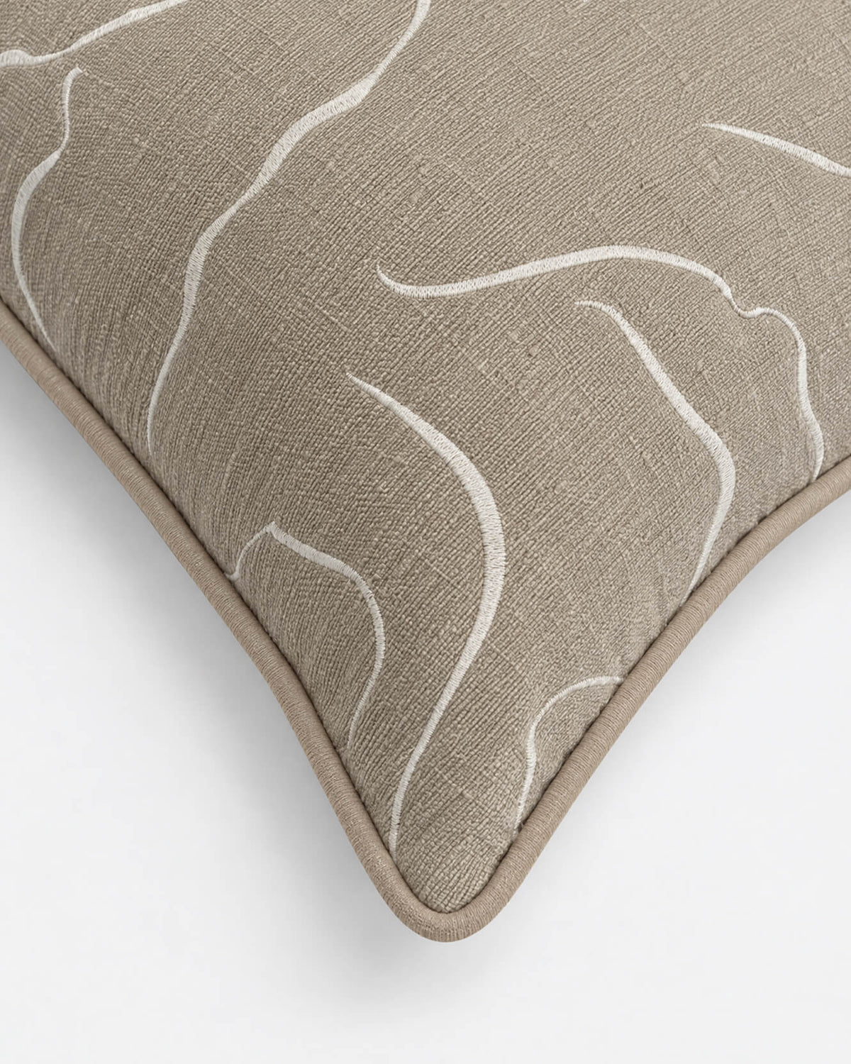 Amour Emb Large Throw Pillow Taupe - Ivory 