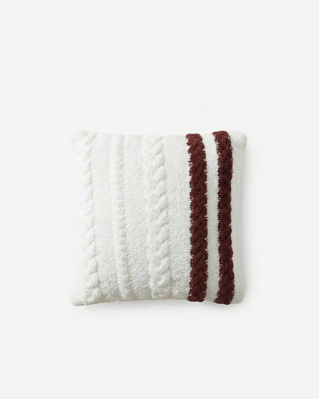 Sunday Citizen Braided Snug two tones Lite Throw Pillow in White - Fig 