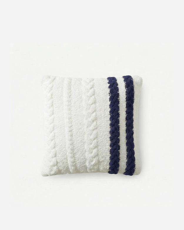 Sunday Citizen Braided Snug two tones Lite Throw Pillow in White - Midnight 
